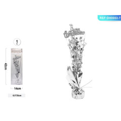 DECORAZIONE COMPLEANNO 35X6,5CM ARGENTO EAN 8058617569535 INGROSSO PALLONCINI COMPLEANNO