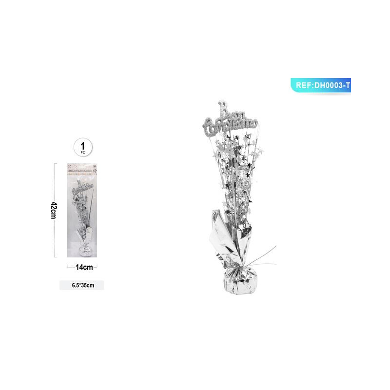 DECORAZIONE COMPLEANNO 35X6,5CM ARGENTO EAN 8058617569535 INGROSSO PALLONCINI COMPLEANNO DECORAZIONE COMPLEANNO 35X6,5CM ARGENTO EAN 8058617569535 INGROSSO PALLONCINI COMPLEANNO