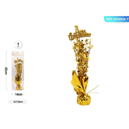 DECORAZIONE COMPLEANNO 35X6,5CM ORO EAN 8058617569542 INGROSSO PALLONCINI COMPLEANNO