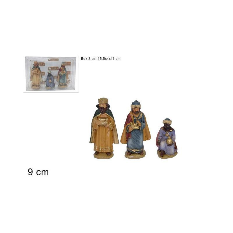 RE MAGI 9CM SET 3PZ IN BOX PVC EAN 8033113528651 INGROSSO PERSONAGGI PER IL PRESEPE E ANIMALI