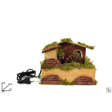 SCENARIO FONTANA MULINO EAN 8053482158044 INGROSSO ARTICOLI PRESEPE CON MOVIMENTO