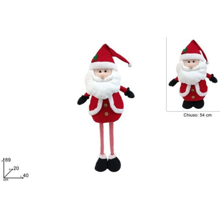 BABBO NATALE ESTENSIBILE 54/89 CM EAN 8053482468754 INGROSSO PUPAZZI E GNOMI NATALIZI