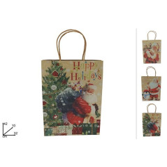BUSTA REGALO BABBO NAT, 42X10X32CM 3ASS EAN 8053482239743 INGROSSO SACCHETTI E SHOPPER NATALIZI