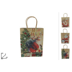 BUSTA REGALO BABBO NATALE 25X20X8CM 3ASS EAN 8053482239705 INGROSSO SACCHETTI E SHOPPER NATALIZI