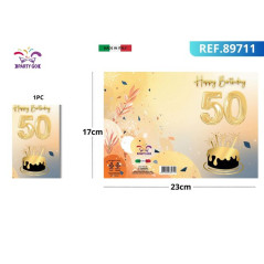 BIGLIETTO AUGURI 50 ANNI EAN 8053288689711 INGROSSO BIGLIETTI COMPLEANNO