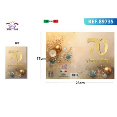 BIGLIETTO AUGURI 70 ANNI EAN 8053288689735 INGROSSO BIGLIETTI COMPLEANNO