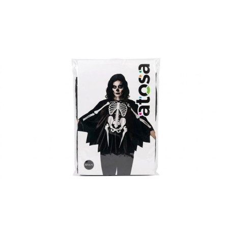 PONCHO SCHELETRO TINTA UNICA 84067 EAN 8422259840671 INGROSSO SET TRAVESTIMENTI HALLOWEEN