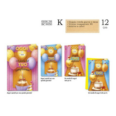 BIGLIETTO COMPLEANNO BAMBINI ROTEL. (12) EAN 8001608390502 INGROSSO BIGLIETTI COMPLEANNO