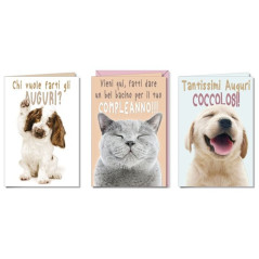 BIGLIETTO CUCCIOLI (12) EAN 8001608390540 INGROSSO BIGLIETTI COMPLEANNO