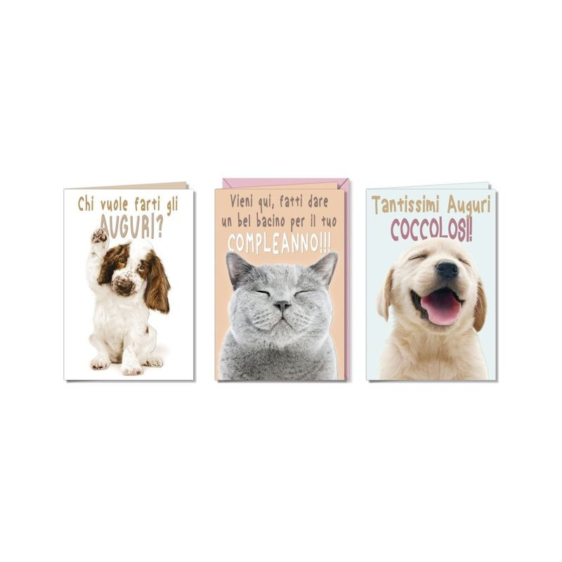 BIGLIETTO CUCCIOLI (12) EAN 8001608390540 INGROSSO BIGLIETTI COMPLEANNO