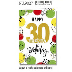 BIGLIETTO AUGURI 30 ANNI (12) EAN 8001608390274 INGROSSO BIGLIETTI COMPLEANNO