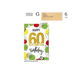 BIGLIETTO AUGURI 60 ANNI (12) EAN 8001608390304 INGROSSO BIGLIETTI COMPLEANNO