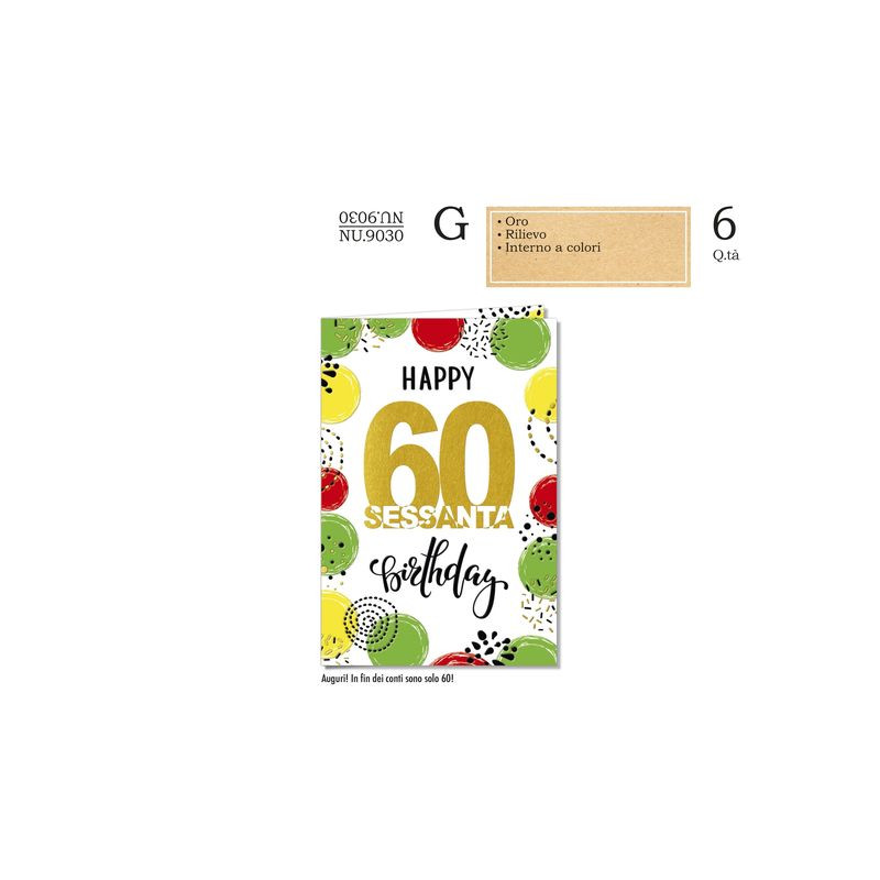 BIGLIETTO AUGURI 60 ANNI (12) EAN 8001608390304 INGROSSO BIGLIETTI COMPLEANNO BIGLIETTO AUGURI 60 ANNI (12) EAN 8001608390304 INGROSSO BIGLIETTI COMPLEANNO
