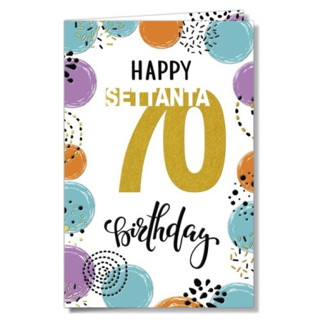 BIGLIETTO AUGURI 70 ANNI (12) EAN 8001608390311 INGROSSO BIGLIETTI COMPLEANNO