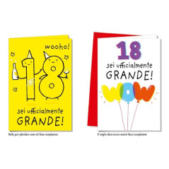 BIGLIETTO 18 ANNI (12) EAN 8001608398416 INGROSSO BIGLIETTI COMPLEANNO