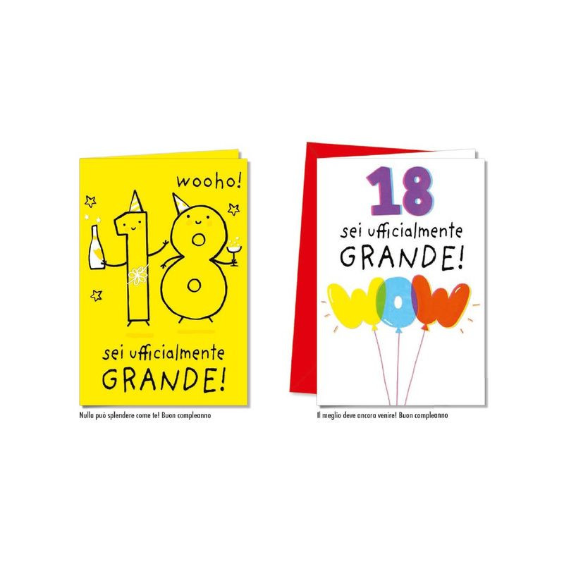 BIGLIETTO 18 ANNI (12) EAN 8001608398416 INGROSSO BIGLIETTI COMPLEANNO