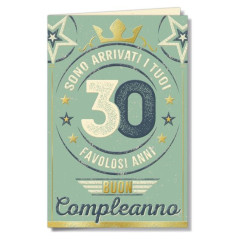 BIGLIETTO AUGURI 30 ANNI (12) EAN 8001608398577 INGROSSO BIGLIETTI COMPLEANNO
