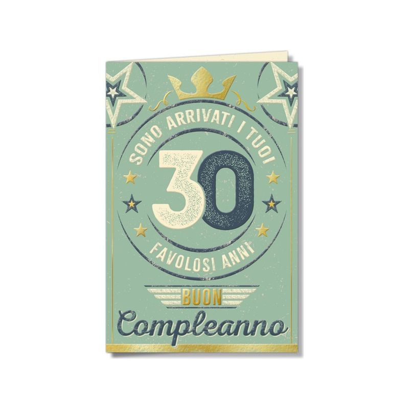 BIGLIETTO AUGURI 30 ANNI (12) EAN 8001608398577 INGROSSO BIGLIETTI COMPLEANNO