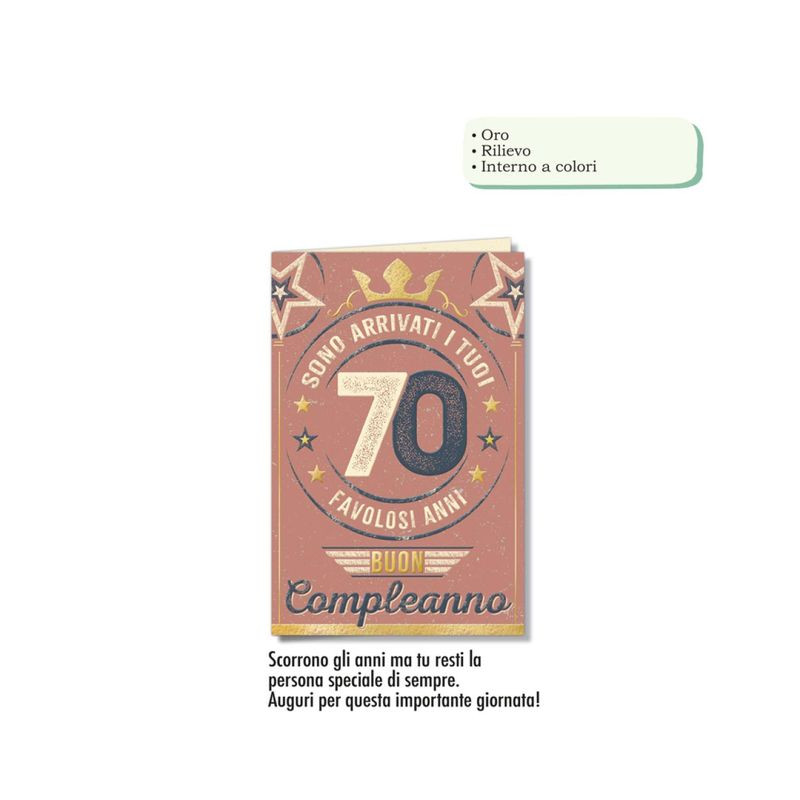 BIGLIETTO AUGURI 70 ANNI (12) EAN 8001608398614 INGROSSO BIGLIETTI COMPLEANNO BIGLIETTO AUGURI 70 ANNI (12) EAN 8001608398614 INGROSSO BIGLIETTI COMPLEANNO