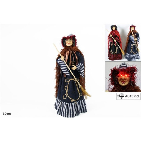 BEFANA 60CM C/TES. RIGHE E MANT. LUC/SUO EAN 8033113642036 INGROSSO BEFANA