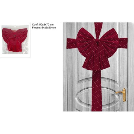 FIOCCO PER PORTA INGR. EFF. VEL BORDEAUX EAN 8053482490076 INGROSSO NASTRI PER ADDOBBI