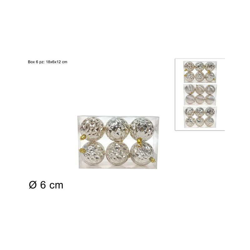 PALLE 6CM 6PZ CHAMPAGNE PVC 3ASSO EAN 8053482501048 INGROSSO PALLINE DI NATALE PALLE 6CM 6PZ CHAMPAGNE PVC 3ASSO EAN 8053482501048 INGROSSO PALLINE DI NATALE