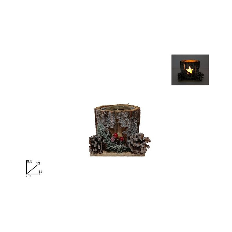 PORTACANDELA TRONCO C/DECORI NATALIZI EAN 8053482250090 INGROSSO CANDELE NATALIZIE PORTACANDELA TRONCO C/DECORI NATALIZI EAN 8053482250090 INGROSSO CANDELE NATALIZIE