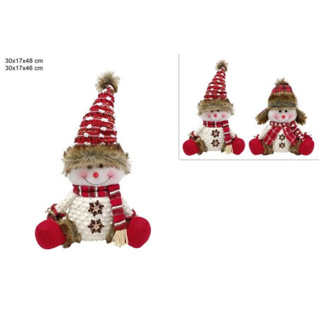 PUPAZZO DI NEVE 36/48CM C/VESTITO LANA EAN 8053482347530 INGROSSO PUPAZZI E GNOMI NATALIZI