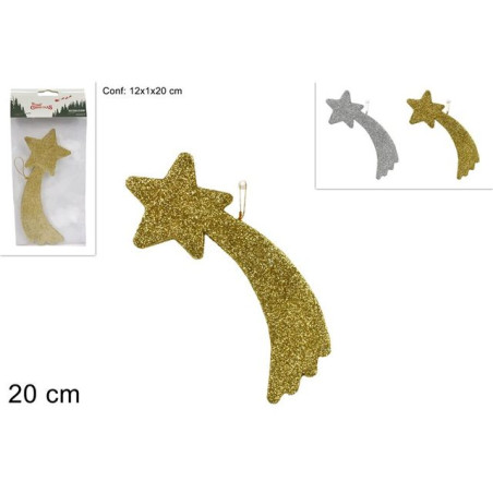 STELLA COMETA 20CM 2 COL. EAN 8033113296130 INGROSSO ARTICOLI DECORAZIONI NATALIZIE