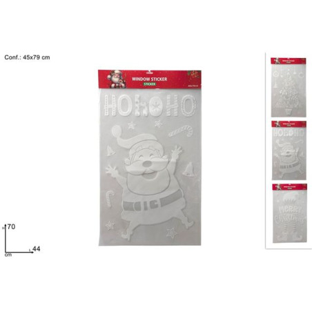 VETROFANIA 44X70 CM NATALIZIA C/GLITTER EAN 8053482447179 INGROSSO VETROFANIE