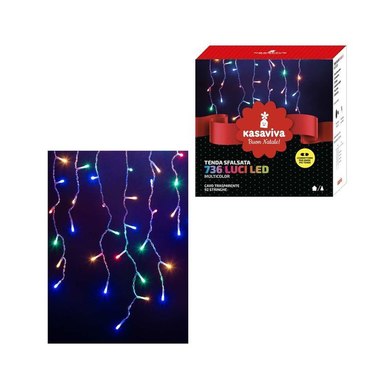TENDA SFALSATA 736 LED MULTICOLOR EAN 8034116434222 INGROSSO LUCI NATALIZIE