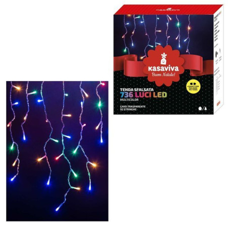 TENDA SFALSATA 736 LED MULTICOLOR EAN 8034116434222 INGROSSO LUCI NATALIZIE