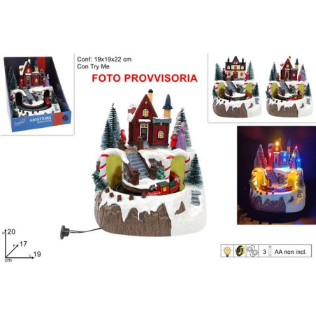 GIOSTRINA SCEN. NAT. C/MU/LU/MOV TRENO EAN 8053482396705 INGROSSO PAESAGGI  E DECORAZIONI IN MOVIMENTO