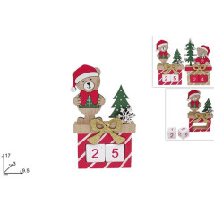 CALENDARIO LEGNO C/ORSETTO E ALBERO 2ASS EAN 8053482495804 INGROSSO CALENDARI AVVENTO