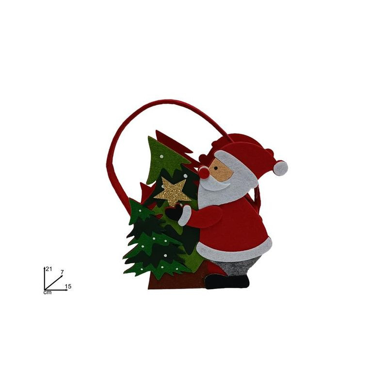 CESTINO FELTRO BABBO NATALE EAN 8053482250649 INGROSSO CESTI NATALIZI