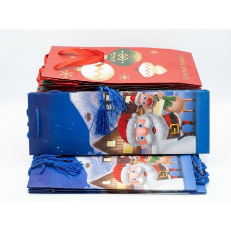 BUSTA REGALO NATALE 35X12X10 EAN 6910386002656 INGROSSO SHOPPER NATALIZI