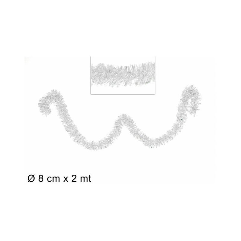 FILO ADDOBBO BIANCO 8CM X 2MT EAN 8033113319174 INGROSSO GHIRLANDE NATALIZIE