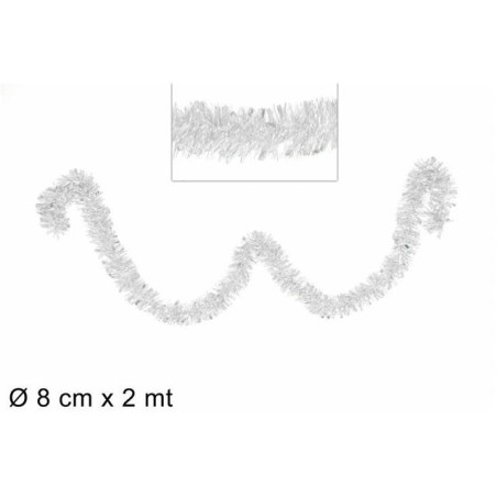 FILO ADDOBBO BIANCO 8CM X 2MT EAN 8033113319174 INGROSSO GHIRLANDE NATALIZIE