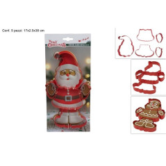 FORMINE DOLCI BABBO NATALE ACCIAIO PZ.5 EAN 8053482441160 INGROSSO CUCINA NATALIZIA