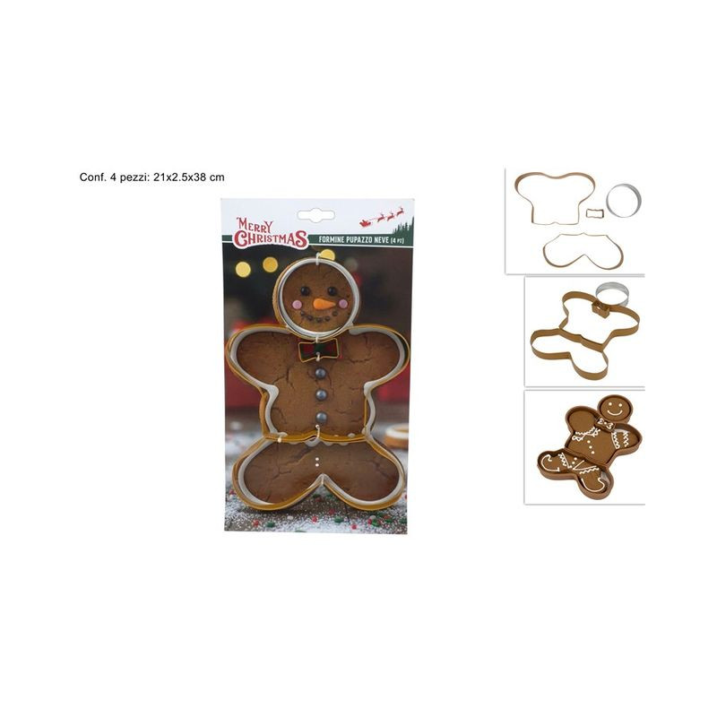 FORMINE DOLCI OMINO NATAL. ACCIAIO PZ.5 EAN 8053482441214 INGROSSO CUCINA NATALIZIA
