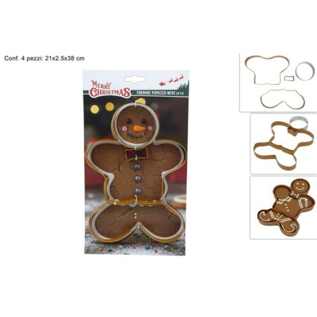 FORMINE DOLCI OMINO NATAL. ACCIAIO PZ.5 EAN 8053482441214 INGROSSO CUCINA NATALIZIA