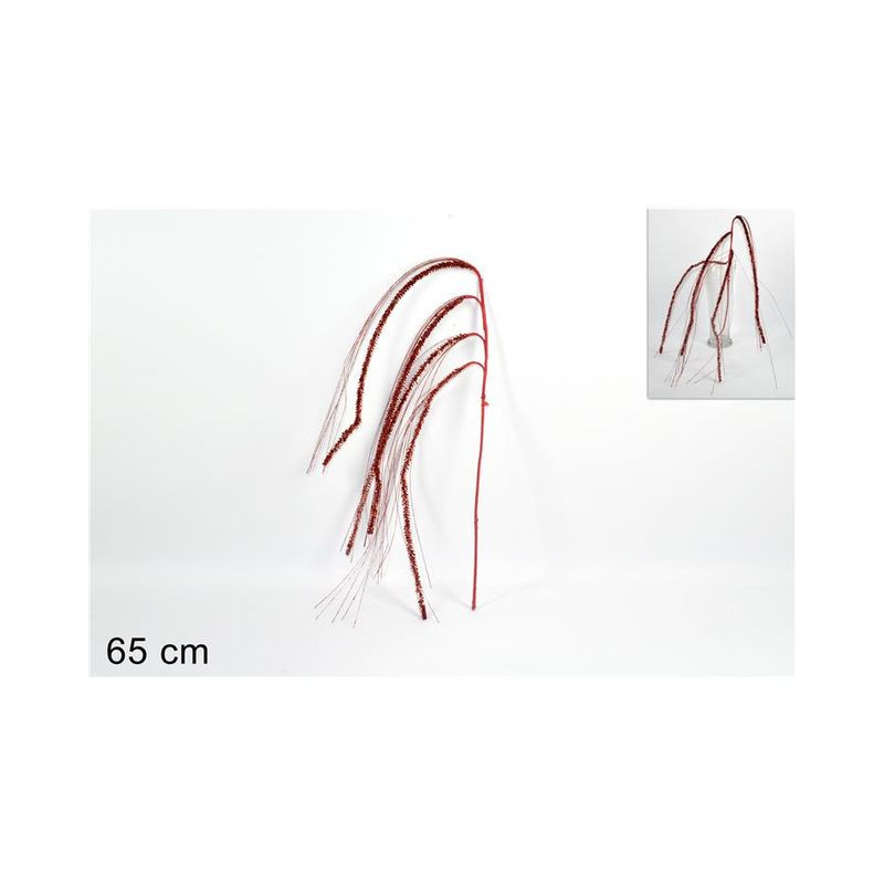 STELO 4 RAMETTI GLITTERATI ROSSO EAN 8033113562907 INGROSSO FIORI FINTI D'ARREDO STELO 4 RAMETTI GLITTERATI ROSSO EAN 8033113562907 INGROSSO FIORI FINTI D'ARREDO