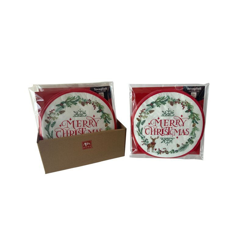 TOVAGLIOLI CARTA CHRIST. 33X33 15PZ (16) EAN 8056001248981 INGROSSO TOVAGLIOLI NATALIZI