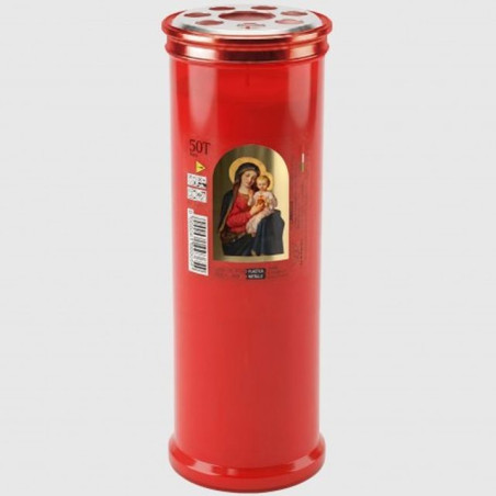 LUMINO 50T ROSSO MADONNA DEL SACRO CUORE EAN 8000061093678 INGROSSO LUMINI E CERI