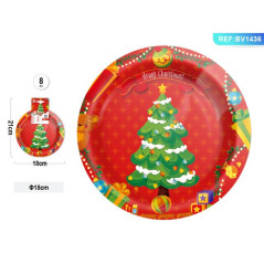 PIATTO DI CARTA NATALIZIO D.18CM 8PZ EAN 8058617424469 INGROSSO PIATTI NATALIZI