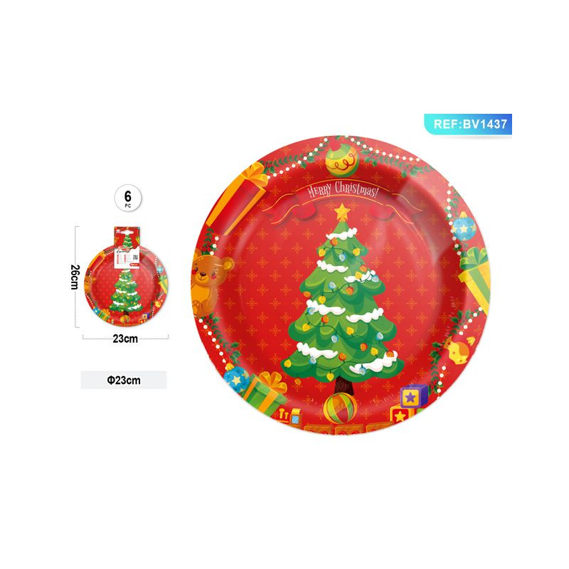 PIATTO DI CARTA NATALIZIO D.23CM 6PZ EAN 8058617424476 INGROSSO PIATTI NATALIZI PIATTO DI CARTA NATALIZIO D.23CM 6PZ EAN 8058617424476 INGROSSO PIATTI NATALIZI