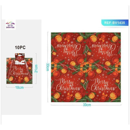 TOVAGLIOLI NATALE CM.33X33 10PZ BV1435 EAN 8058617424452 INGROSSO TOVAGLIOLI NATALIZI