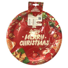 PIATTI CARTA NATALE CM.23 PZ.6 EAN 8058617424674 INGROSSO PIATTI NATALIZI
