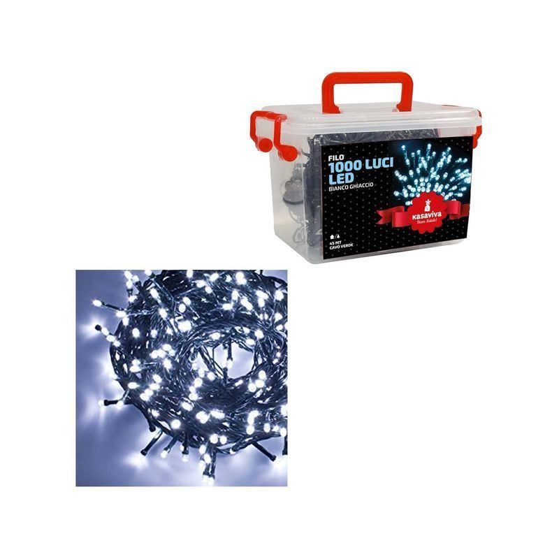 FILO LED 1000 BIANCO FREDDO IN BOX 45MT EAN 8034116418475 INGROSSO LUCI DI NATALE