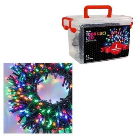 FILO LED 1000 MULTICOLOR IN BOX 45MT. EAN 8034116418482 INGROSSO LUCI DI NATALE